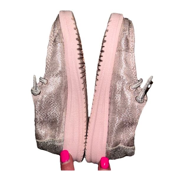 Hey Dude Sparkle Shoes Pink Glitter Size Toddler K8 - Picture 8 of 8